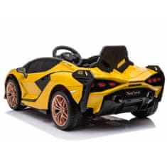 Super-Toys ORIGINÁL LAMBORGHINI SIAN, MÄKKÉ KOLESÁ, MÄKKÉ SEDADLO, FUNKCIA HOJDANIA - PLNÁ VÝBAVA /QLS6388