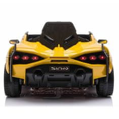 Super-Toys ORIGINÁL LAMBORGHINI SIAN, MÄKKÉ KOLESÁ, MÄKKÉ SEDADLO, FUNKCIA HOJDANIA - PLNÁ VÝBAVA /QLS6388