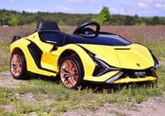 Super-Toys ORIGINÁL LAMBORGHINI SIAN, MÄKKÉ KOLESÁ, MÄKKÉ SEDADLO, FUNKCIA HOJDANIA - PLNÁ VÝBAVA /QLS6388