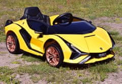 Super-Toys ORIGINÁL LAMBORGHINI SIAN, MÄKKÉ KOLESÁ, MÄKKÉ SEDADLO, FUNKCIA HOJDANIA - PLNÁ VÝBAVA /QLS6388