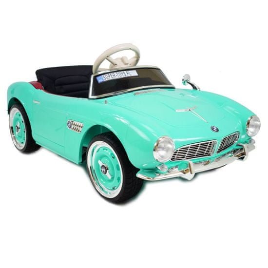 Super-Toys ORIGINÁL BMW 507, MÄKKÉ KOLESÁ, MÄKKÉ SEDADLO, FUNKCIA HOJDANIA, PLNÁ VÝBAVA/SX1938