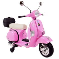 Super-Toys ORIGINÁL VESPA PX150, MÄKKÉ KOLESÁ, MÄKKÉ SEDADLO, KUFOR/PX150