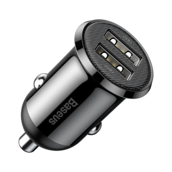 BASEUS Grain Pro autonabíjačka 2x USB 4.8A, čierna