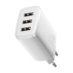 BASEUS Compact sieťová nabíjačka 3x USB 17W, biela