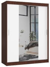 Akord Šatníková skriňa so zrkadlom Reton 150 cm venge/biela