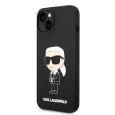 Karl Lagerfeld Zadný kryt Liquid Silicone Ikonik NFT pre iPhone 14 Plus Black