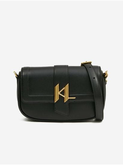 Karl Lagerfeld Čierna dámska kožená crossbody kabelka KARL LAGERFELD Shooting Stars