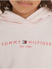 Tommy Hilfiger Svetloružová dievčenská mikina s kapucňou Tommy Hilfiger 128