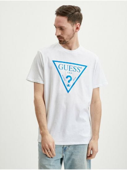 Guess Biele pánske tričko Guess Reflective