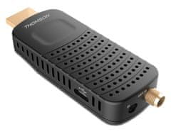 Thomson DVB-T/T2 tuner HDMI stick THT 82/ Full HD/ H.265/HEVC/ externá anténa/ EPG/ PVR/ HDMI/ USB/ micro USB/ IR/ čierny