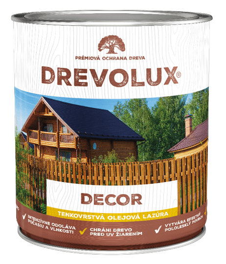 Chemolak DREVOLUX DECOR - Tenkovrstvá lazúra s obsahom oleja 0,7 L 0633 - dub