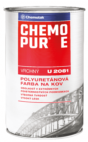 Chemolak U 2081 CHEMOPUR E - Vrchná polyuretánová farba 1999 - čierna 8 l