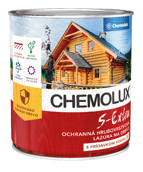 Chemolak CHEMOLUX S EXTRA - Hrubovrstvá lazúra na drevo 2,5 L 282 - palisander