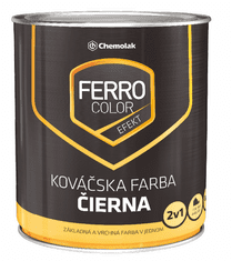 Chemolak FERRO COLOR 2v1 - Syntetická kováčska farba 0,75 L čierna