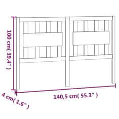Vidaxl Čelo postele biele 140,5x4x100 cm masívna borovica