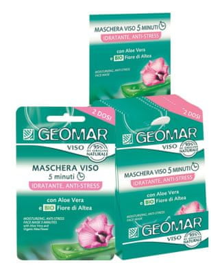 Geomar 116941 Face mask Anti-stresová maska s BIO kvetom Althea a výťažkom z aloe vera 2x7,5ml