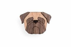 BeWooden drevená brošňa v tvare psa Pug Brooch univerzálna