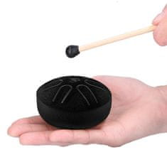 Northix Mini bubon / Tongue Drum of Steel - 6 Tones - Black 