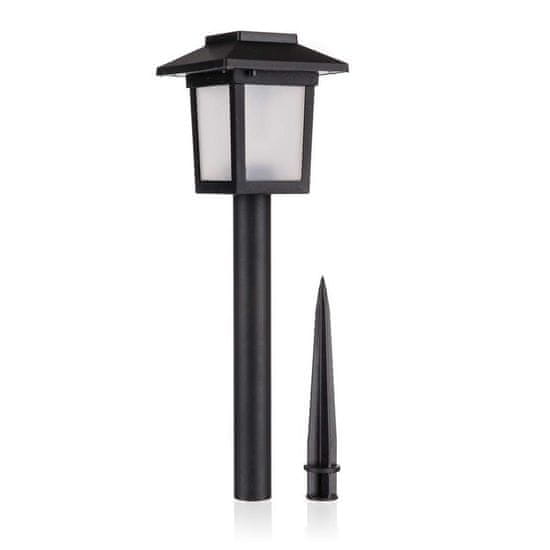 ACTIVER Lampa solárna plastová 8 x 8 x 37 cm, čierna, súprava 12 ks