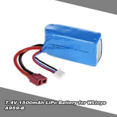 YUNIQUE GREEN-CLEAN 7.4V 1500mAh nabíjateľná LiPo batéria pre WLtoys A959-B RC bugina auto A979-B