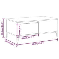 Vidaxl Konferenčný stolík hnedý dub 90x50x36,5 cm spracované drevo