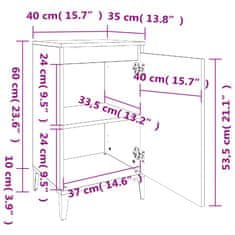 Vidaxl Nočný stolík dub sonoma 40x35x70 cm spracované drevo