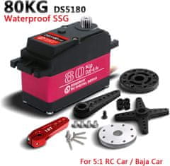 YUNIQUE GREEN-CLEAN Metal Gear Servomotor DS5180 7.4V Digitálny servo 80KG vysoký krútiaci moment so servomotorom s modelmi 18T pre robotický nákladný automobil model Baja Car 1/10 (180 stupňov)