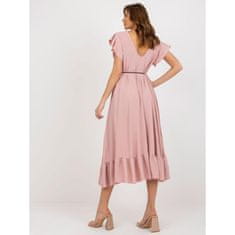 Factoryprice Dámske šaty s volánom a opaskom PAVOLA svetlo ružové MI-SK-59101.31_397557 Univerzálne