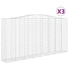 Vidaxl Oblúkový gabionový kôš 3 ks 400x50x200/220cm pozinkované železo