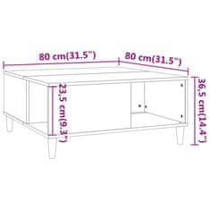 Vidaxl Konferenčný stolík čierny 80x80x36,5 cm spracované drevo