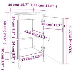 Petromila vidaXL Nočné stolíky 2 ks betónovo sivé 40x35x70 cm spracované drevo