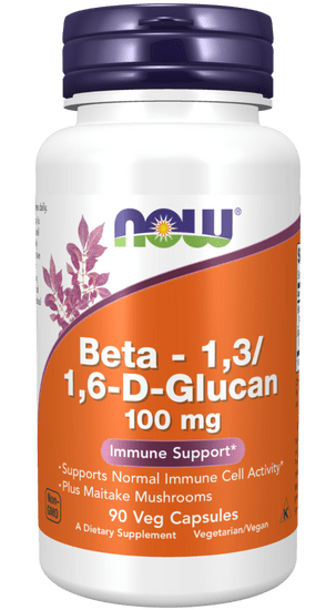 NOW Foods Beta 1,3/1,6-D -Glucan, betaglukány, 100 mg, 90 rastlinných kapsúl