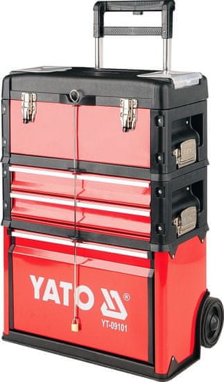 YATO Vozík na náradie 3 sekcie, 2 zásuvky
