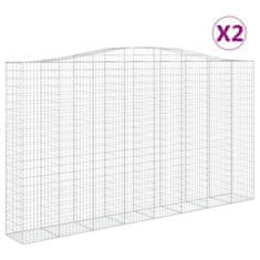 Vidaxl Oblúkový gabionový kôš 2 ks 400x50x220/240cm pozinkované železo