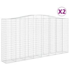 Vidaxl Oblúkový gabionový kôš 2 ks 400x50x200/220cm pozinkované železo