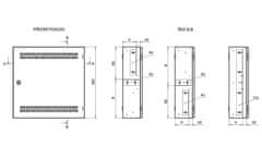 Solarix rozvádzač SOHO LC-18 s lištami 2U, 4U a 11U, 550x550x150mm, biela RAL 9003