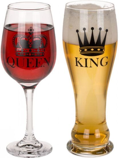 Zdravíčko Boskovice Poháre pre pár King a Queen, 600 ml a 430 ml