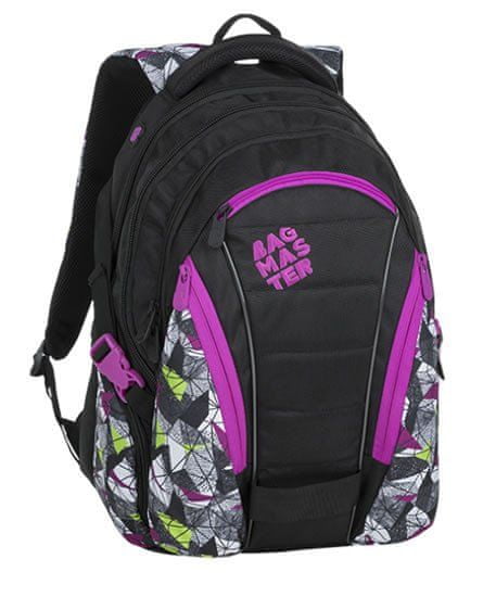 Bagmaster Študentský batoh BAG 9 B PURPLE/GREEN/BLACK