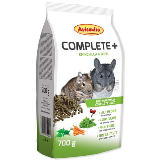 Avicentra Krmivo COMPLETE+ pro činčily a osmáky degu - KARTON (5ks) 700 g