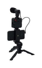 TopQ Tripod selfie tyč pre mobilný telefón s mikrofónom čierna 68428