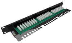 Solarix Patch panel 24x RJ-45 Cat5e UTP s vyväzovacou lištou 1U SX24L-5E-UTP-BK-N