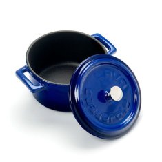 LAVA Metal Liatinový mini hrniec okrúhly 10 cm - modrý