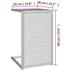 Vidaxl Stolík v tvare C čierny 40x35x60 cm polyratan