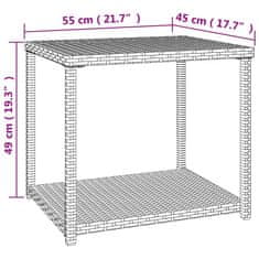 Vidaxl Bočný stolík čierny 55x45x49 cm polyratan