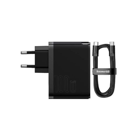 BASEUS nabíjačka mobilných zariadení USB+ USB-C 100W +1m