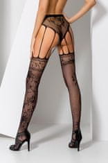 Passion Passion Stockings S016 (Čierna), sexy pančucháče s prestrihom