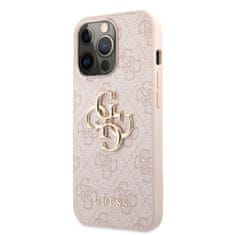 Guess Zadný kryt PU 4G Metal Logo pre iPhone 13 Pro Pink