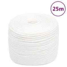 Vidaxl Lodné lano biele 8 mm 25 m polypropylén