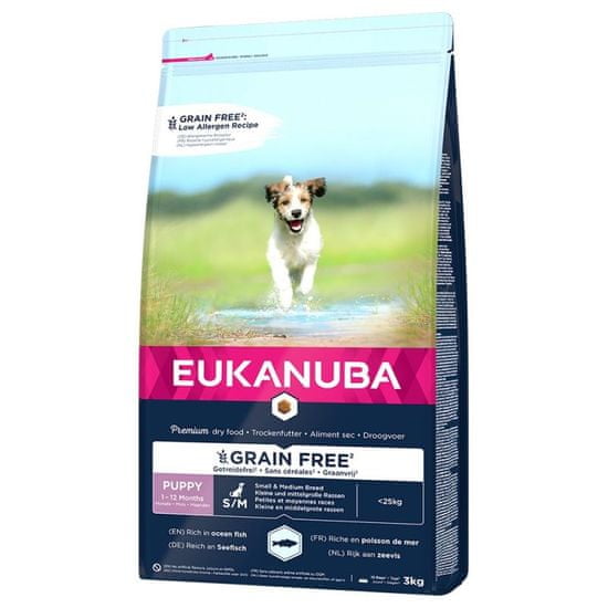 shumee EUKANUBA bez obilí Štěně malého středního plemene Ocean Fish 3KG