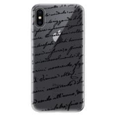 iSaprio Silikónové puzdro - Handwriting 01 - black pre Apple iPhone X